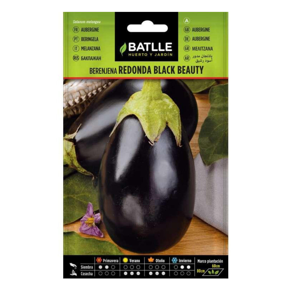 Batlle Black Round Aubergine Seeds