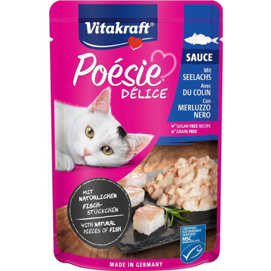 Vitakraft Sachet Deli Sauce au délicieux colin 85 g nourriture humide pour chat