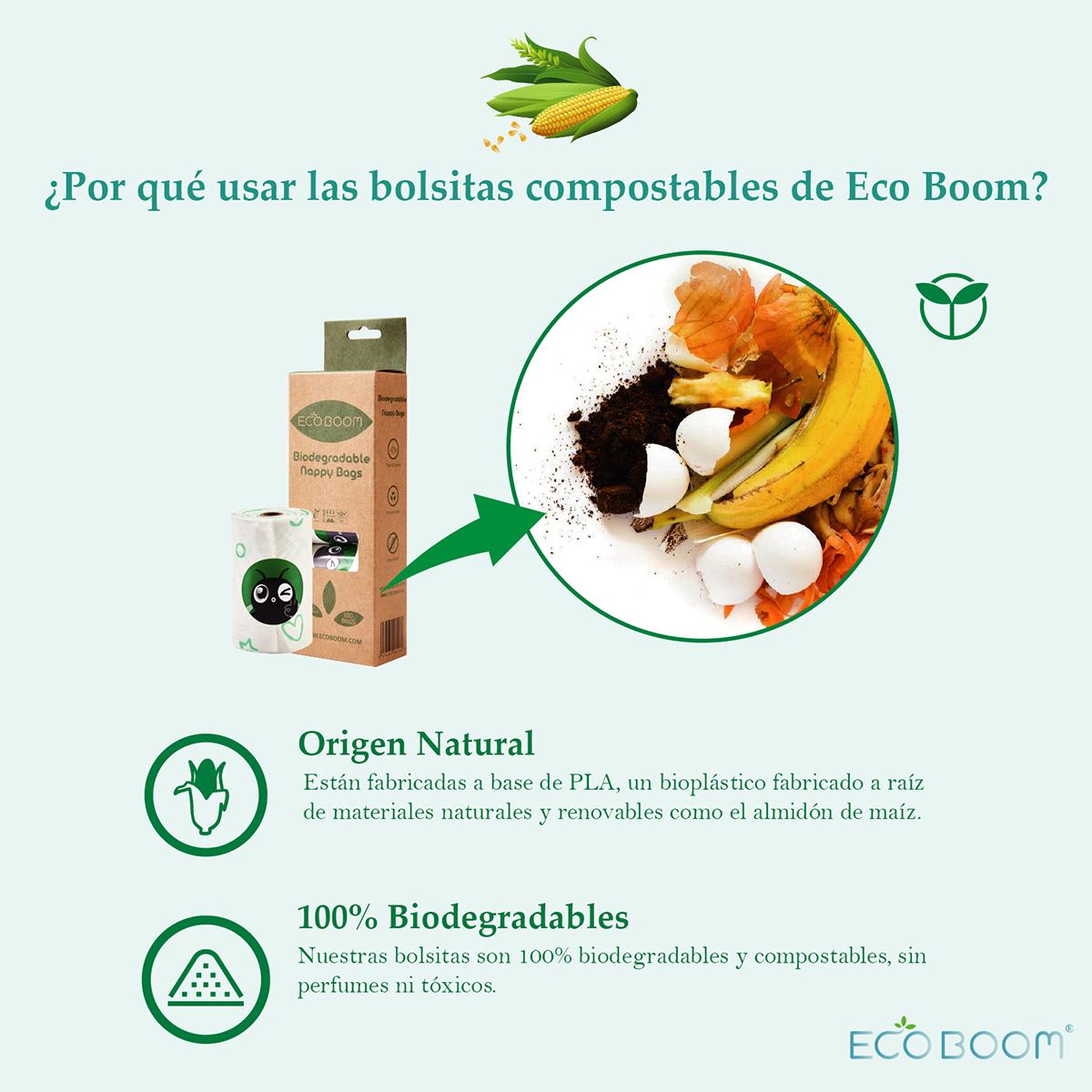 100% composteerbare biologisch afbreekbare zakken Ecoboom 5x20 zakken