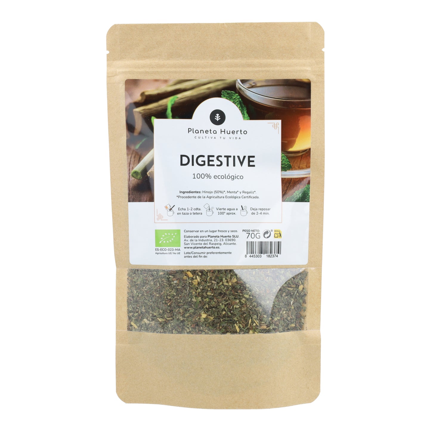 Infusion digestive ECO Fenouil, menthe et réglisse Planeta Huerto 70g