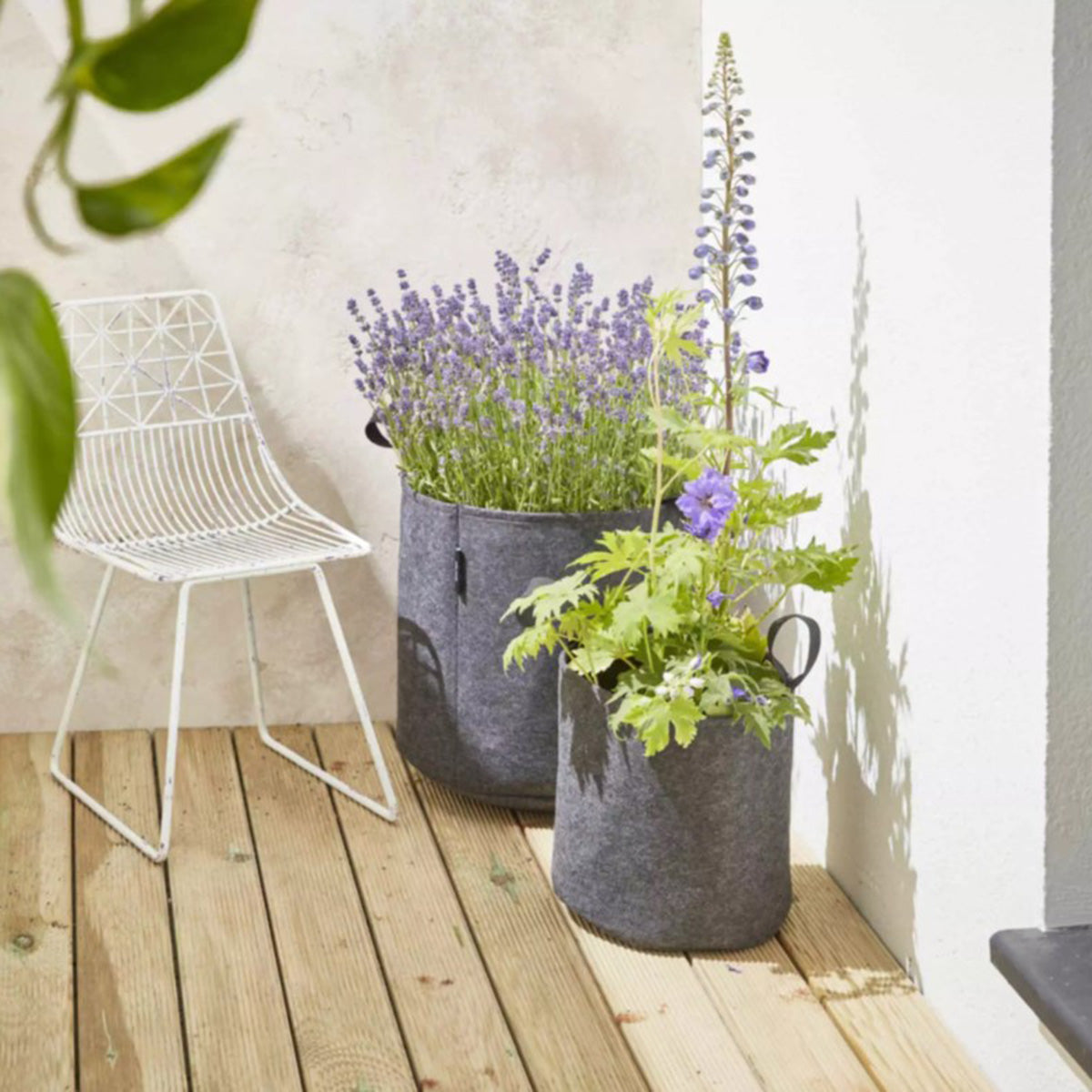 Bag4Plant Pflanzbeutel aus grauem Geotextilfilz ø25cm 12,3 L