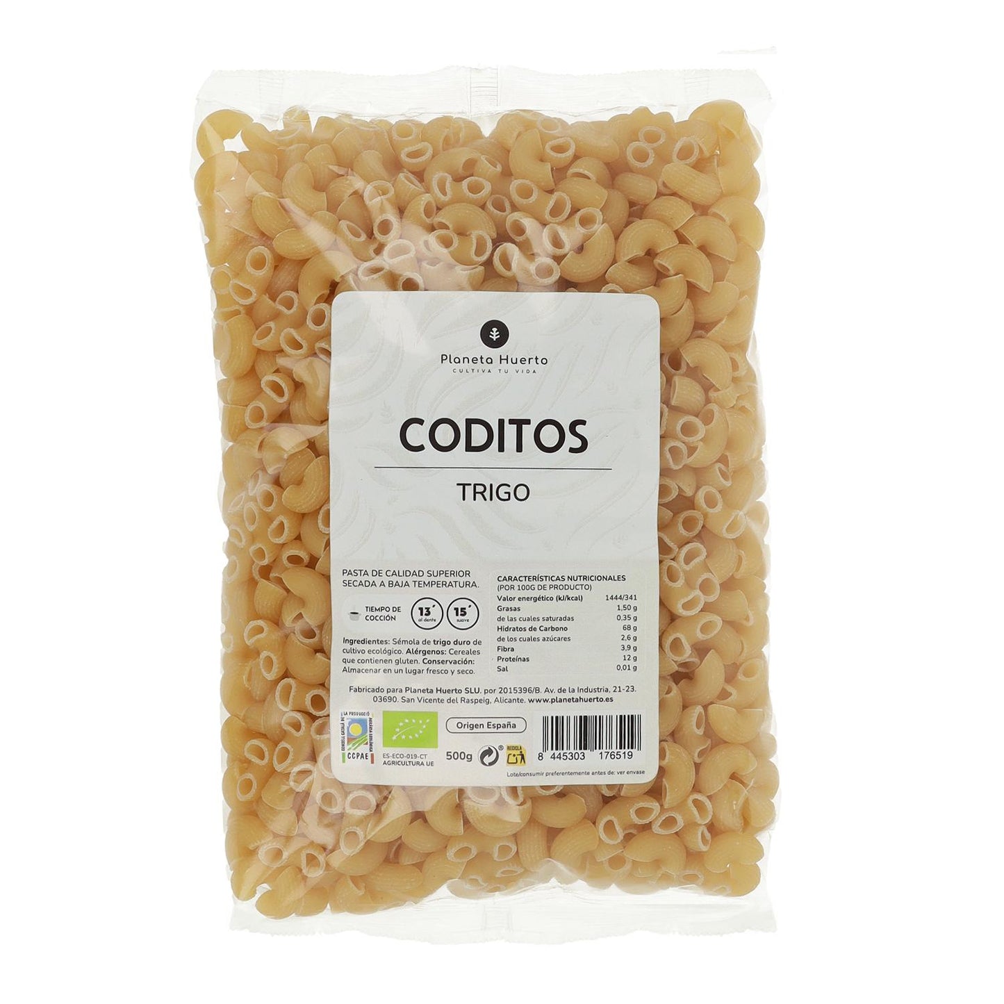 Pszenica coditos ECO Planeta Huerto 500gr