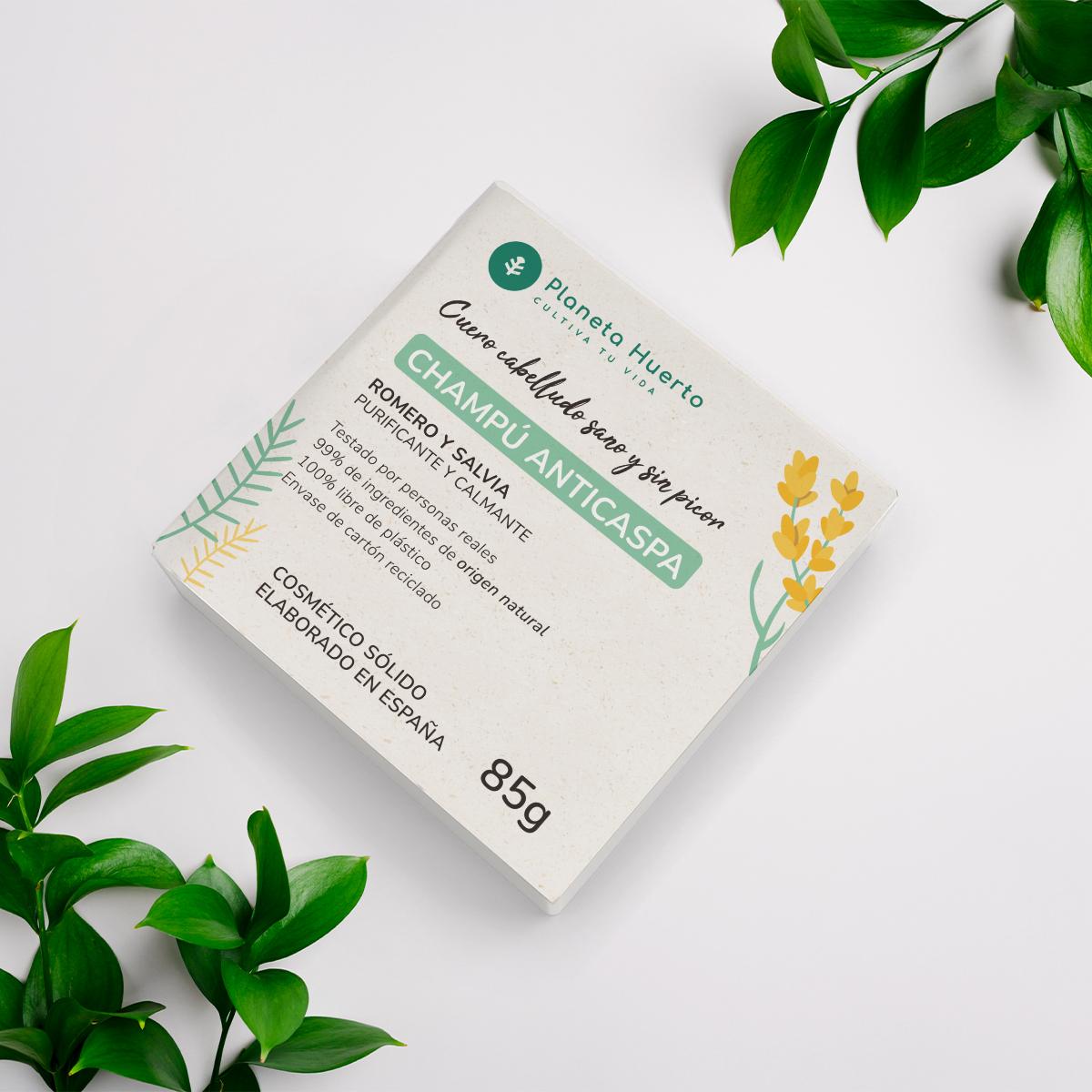 Shampoo solido antiforfora con rosmarino e salvia Planeta Huerto 85 g