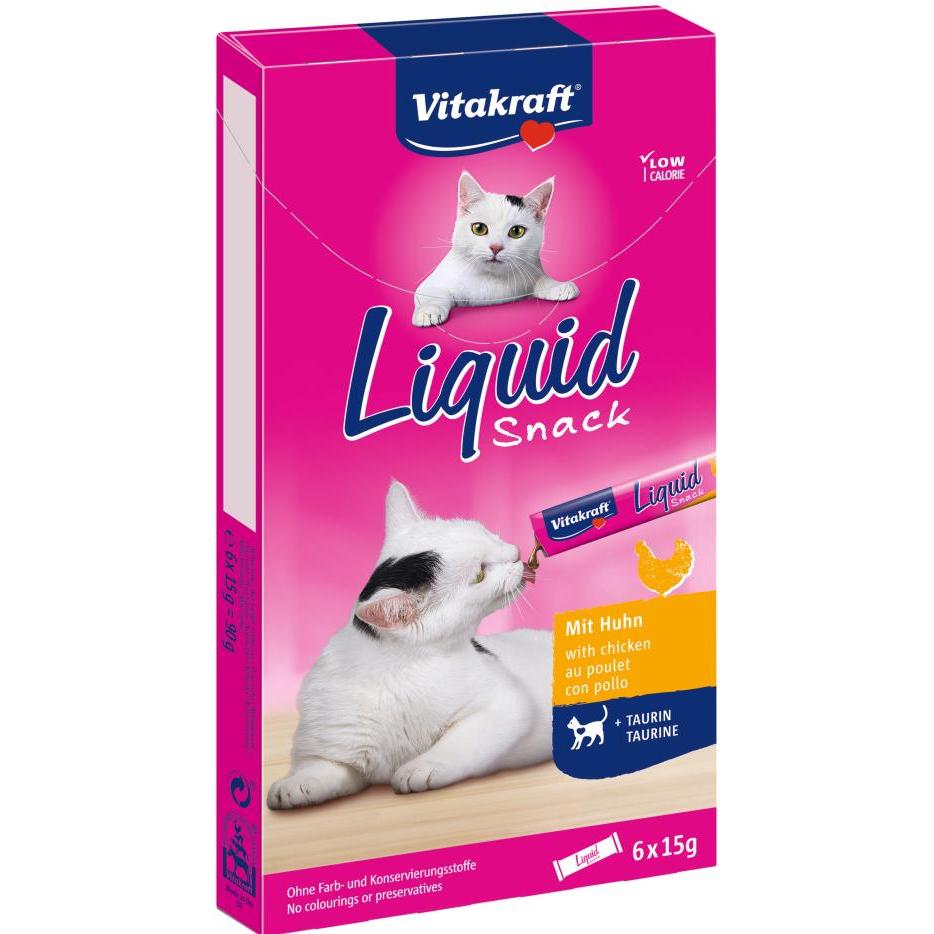 Vitakraft Cat Liquid Snack crémeux au poulet et à la taurine 6x15 g