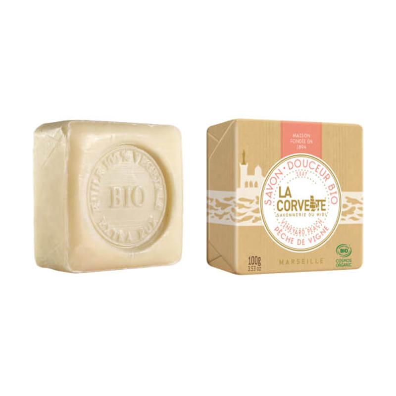 Natuurlijke zeep in tabletvorm La Corvette wijngaardperzik 100 g