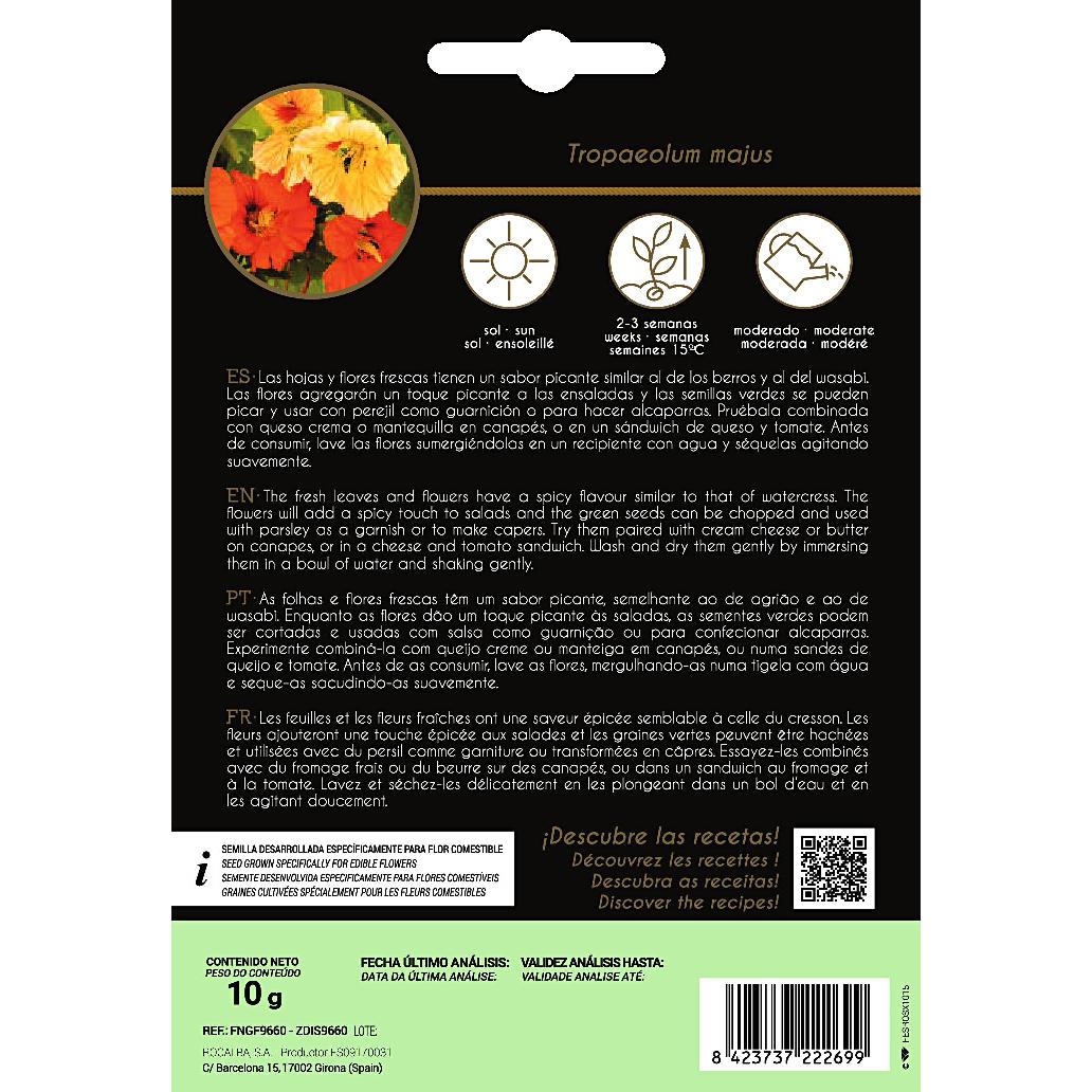 Semilla Flor Comestible Capuchina