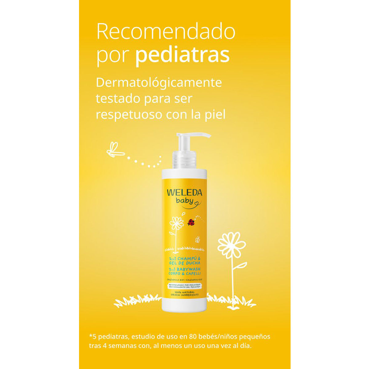 Shampooing et gel douche au calendula Weleda 400 ml