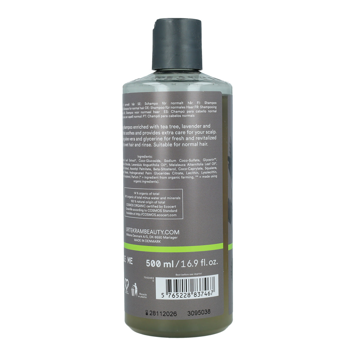 Antibacteriële tea tree shampoo Urtekram 500 ml