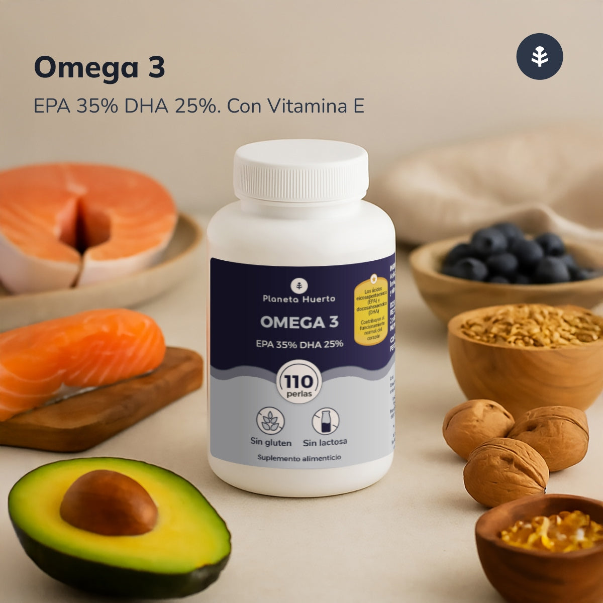 Confezione 2x Omega 3 EPA 35% DHA 25% Planeta Huerto 110 Perle
