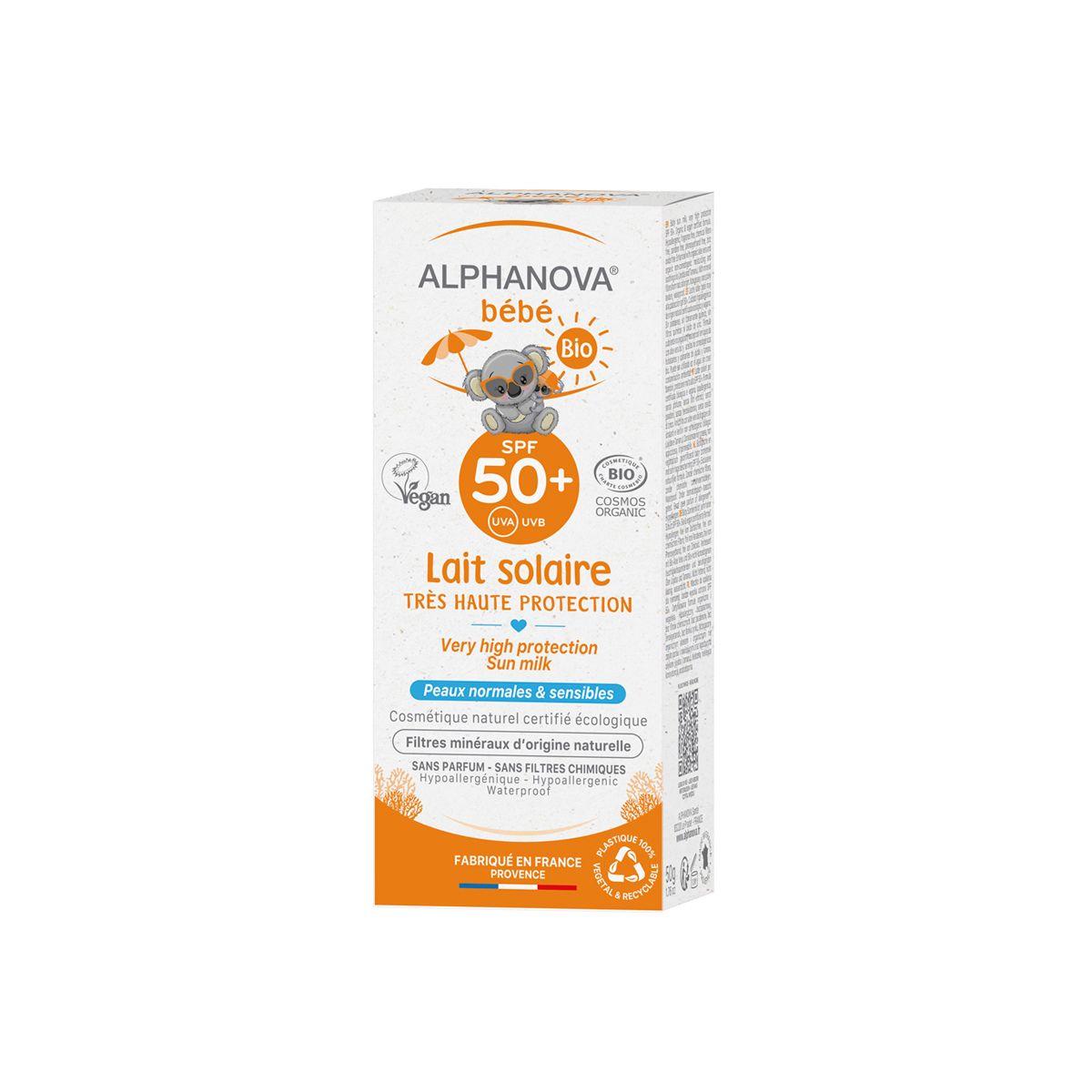 Ekologiczny krem przeciwsłoneczny dla dzieci SPF 50+ Alphanova 50 ml