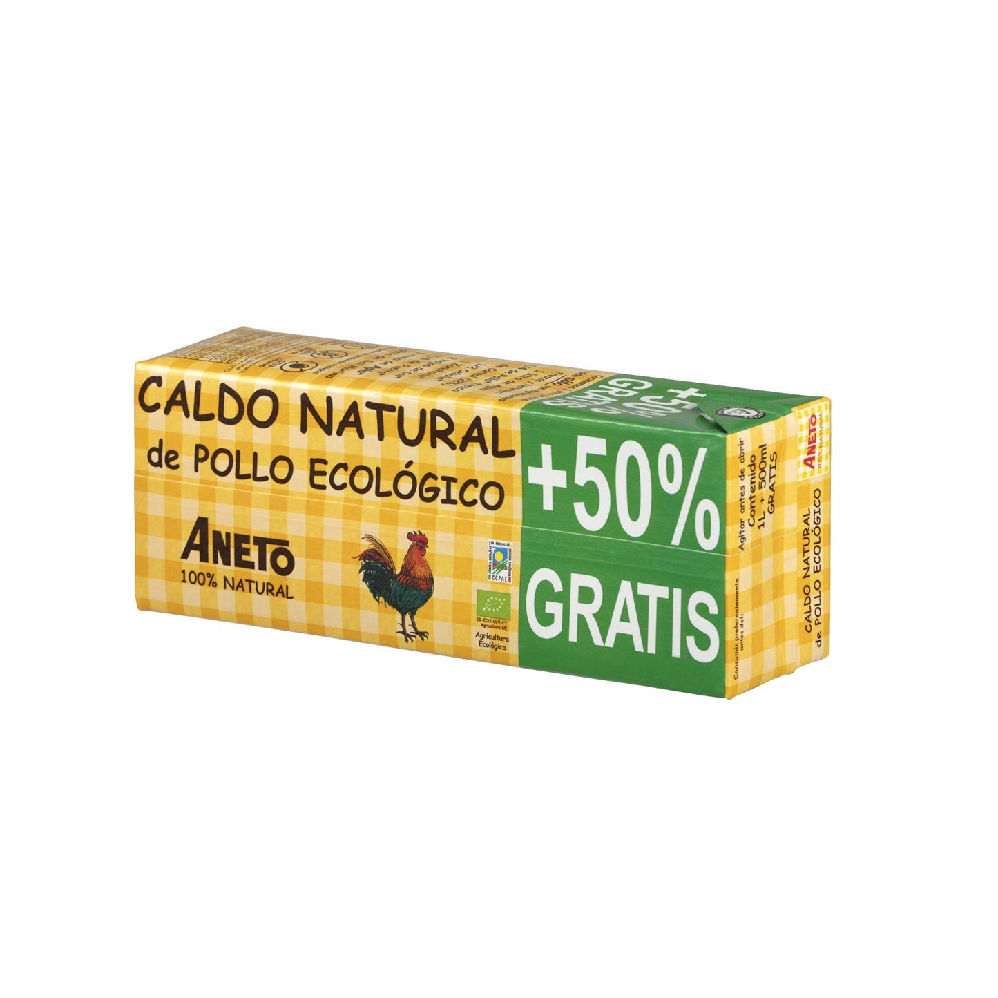 Bouillon de poulet bio naturel Aneto 1L + 500ml GRATUITS