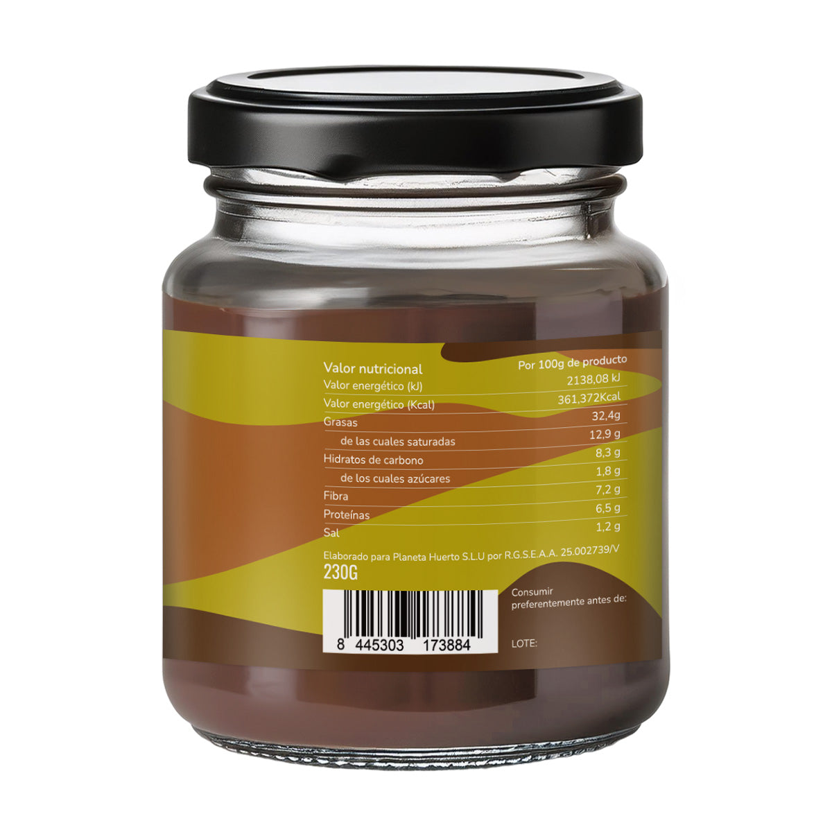 Crema di cioccolato con latte di cocco e nocciole ECO Planeta Huerto 230 g