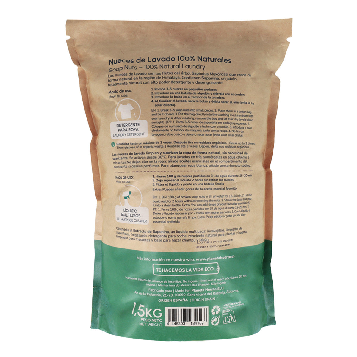 Planeta Huerto Gewassen walnoten 1,5 kg
