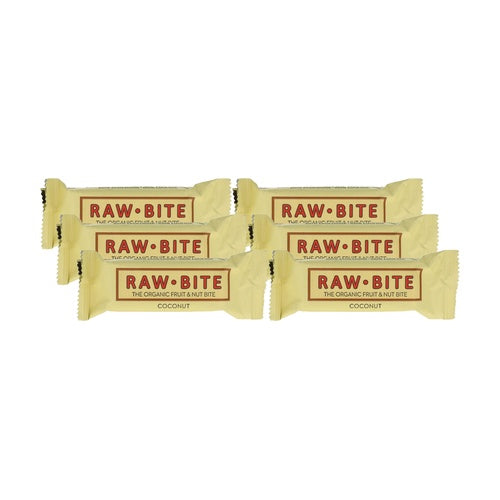 6er-Pack Bio-Riegel Raw-Bite Kokosnuss 50 g