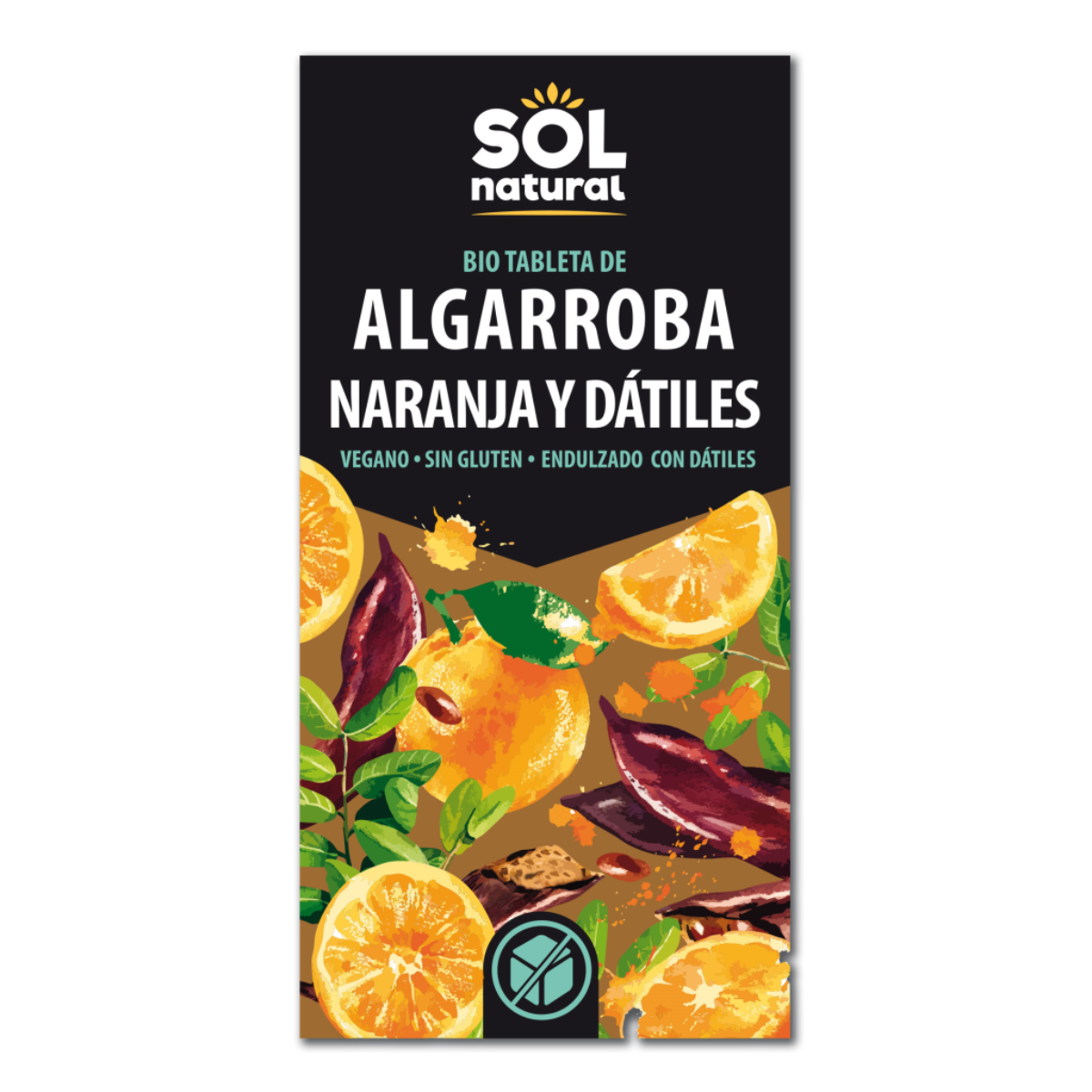 Vegane Schokolade aus Johannisbrot mit Orange und Datteln BIO Sol Natural 70 g