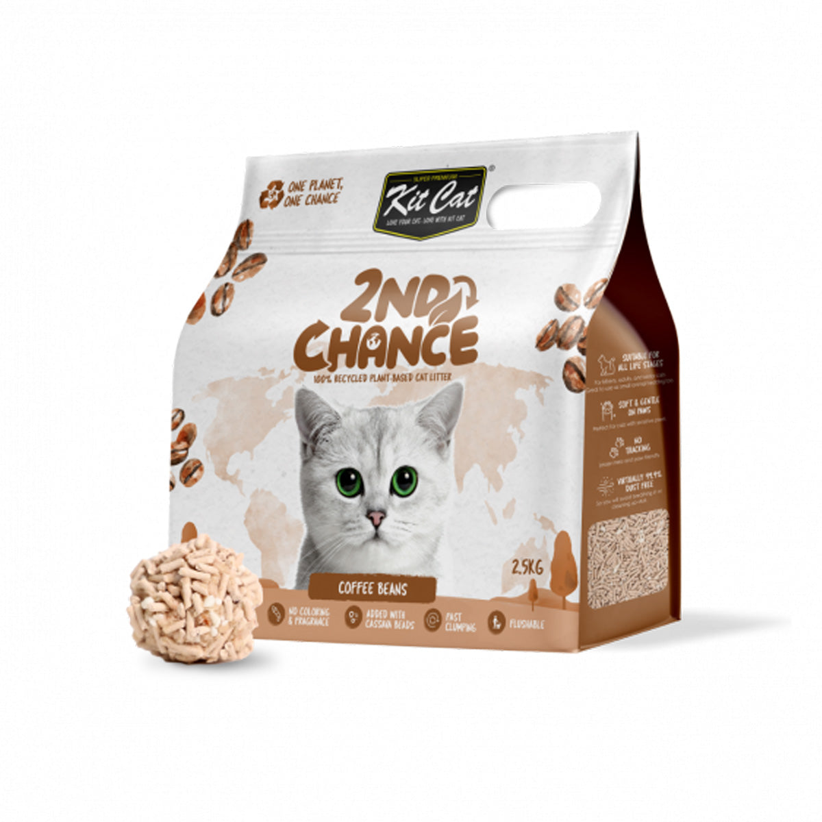 Kit Cat Arena Eco 2nd Chance – Kaffeebohnen (natürlich) 2,5 kg Kaffeebohnen, Erbsen und Maniok