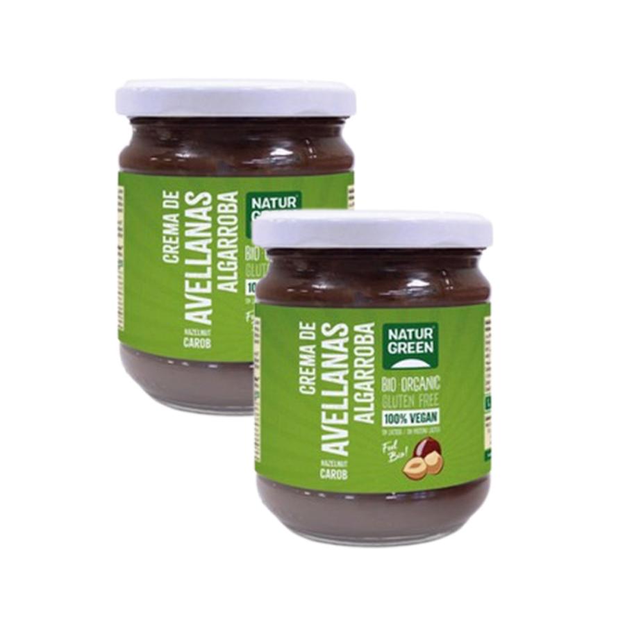 Pakket van 2 stuks Hazelnoot- en johannesbroodpitmeelcrème Naturgreen 200 g