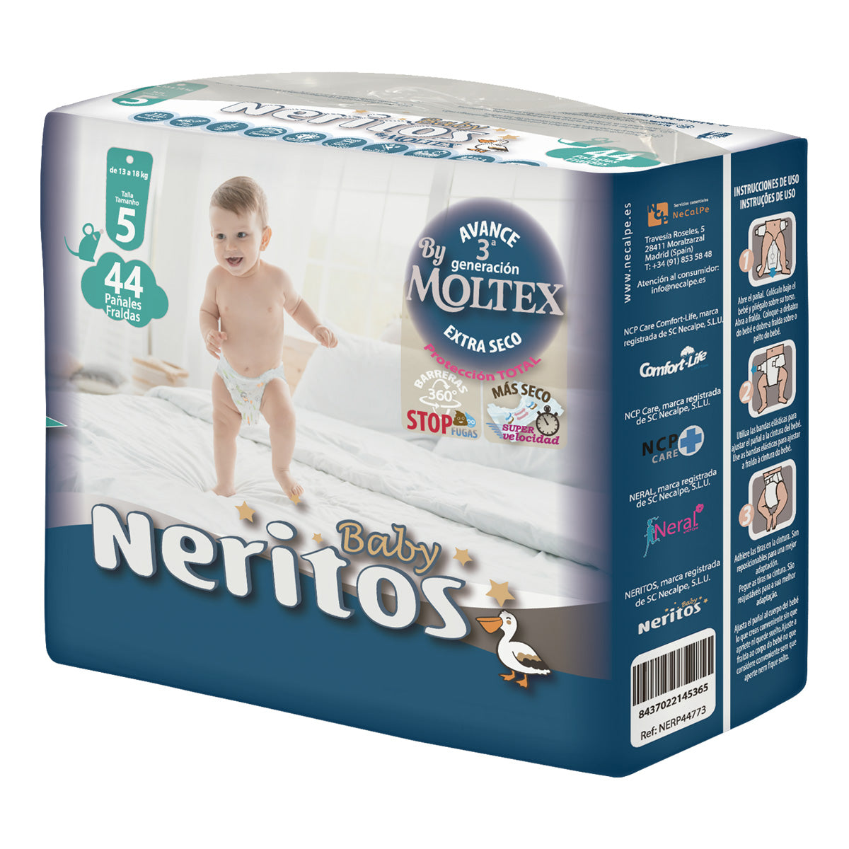 Neritos Baby by Moltex T5 Nappies (13-18 kg) 44 units