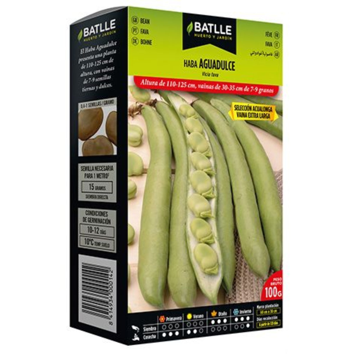 Graines de fèves douces sélectionnées Acualonga 100 g Batlle
