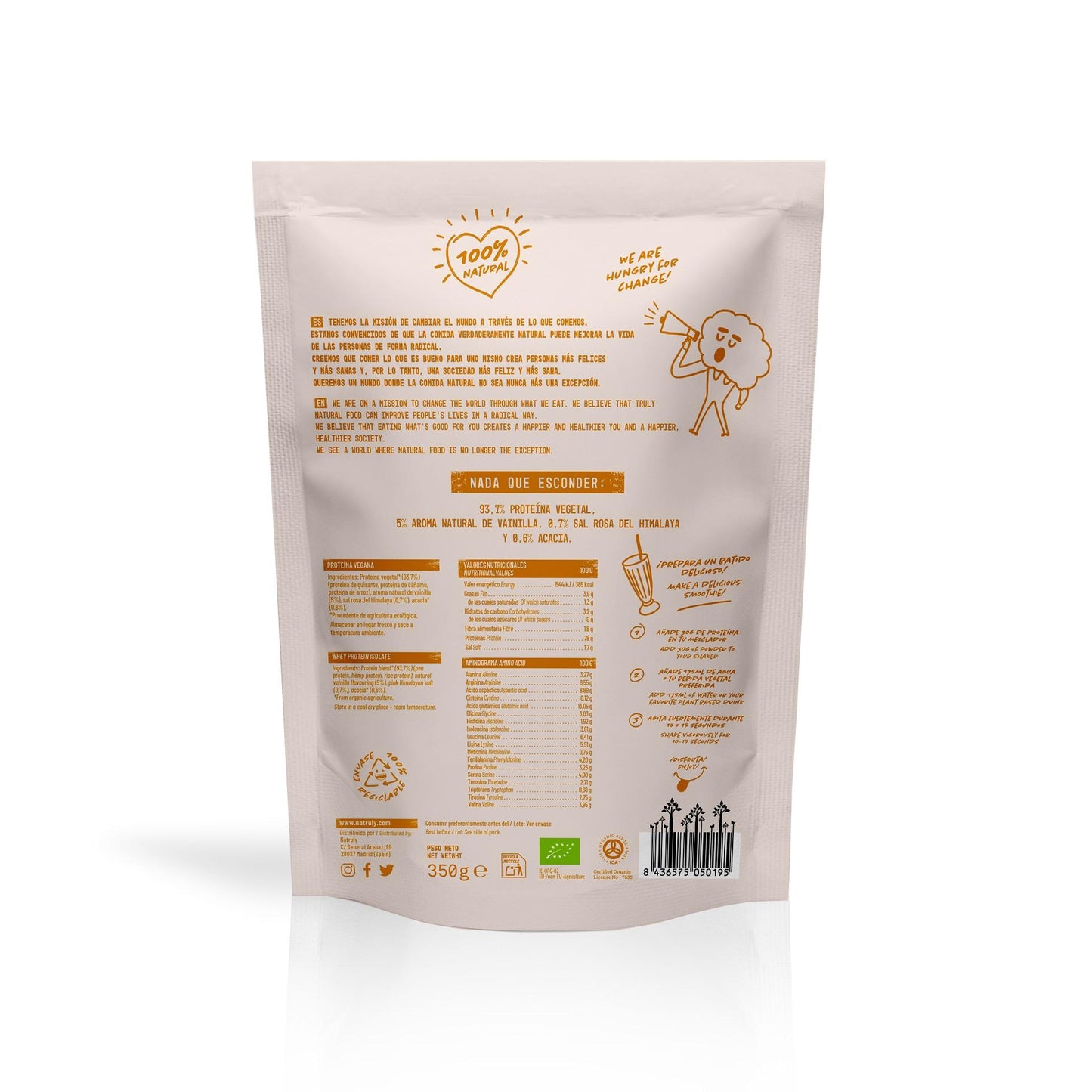 Veganes Protein Vanille, 350 g. Natruly