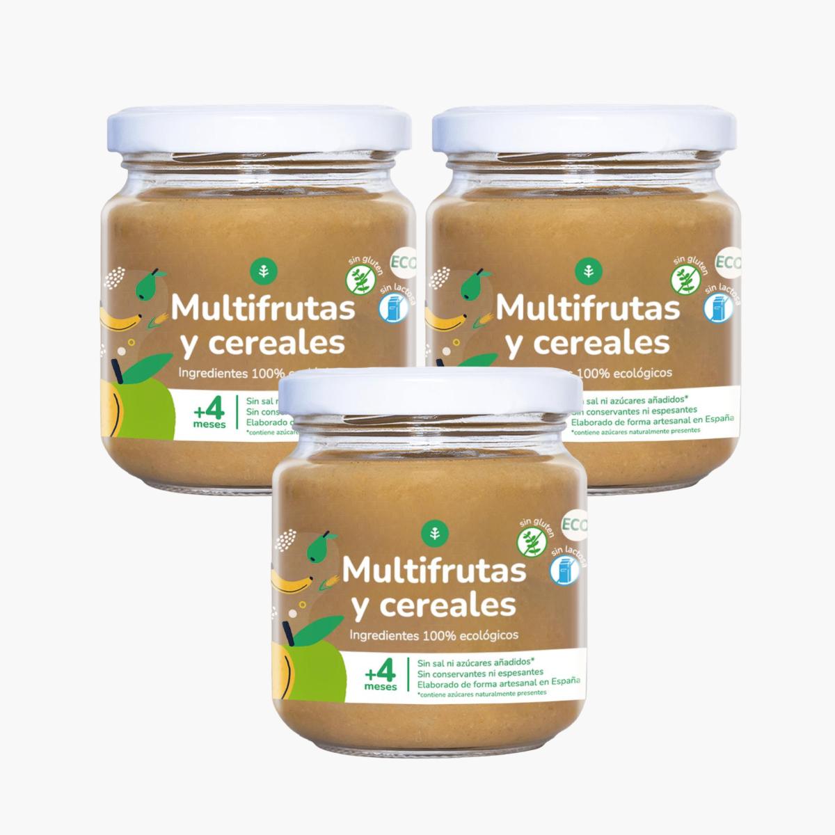 Pack 3x Tarrito Ecológico Multifrutas y Cereales Planeta Huerto 180 g