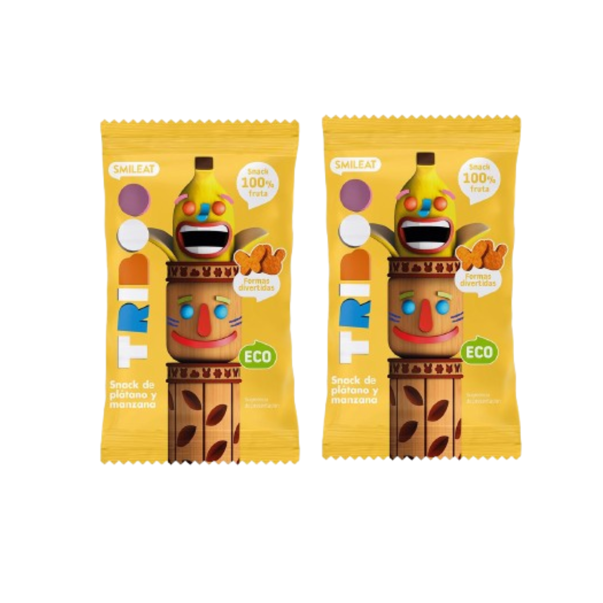 Pack 2x Snack de manzana y plátano ECO 25g, Triboo