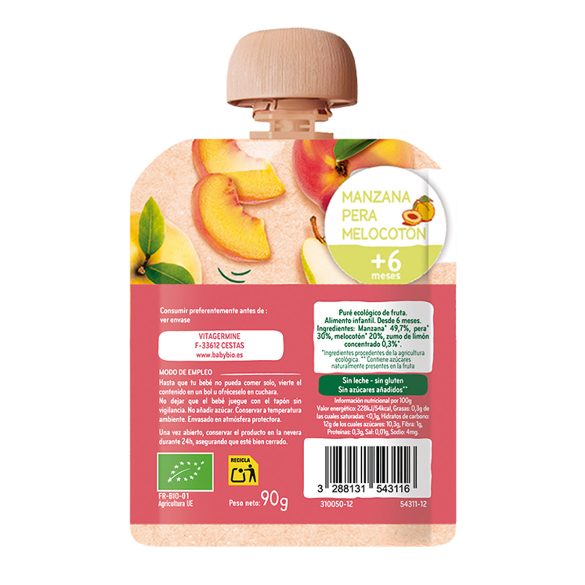 Packung Bio-Fruchtbeutel-Mix (ab 6 Monaten), Babybio, 5 Stück