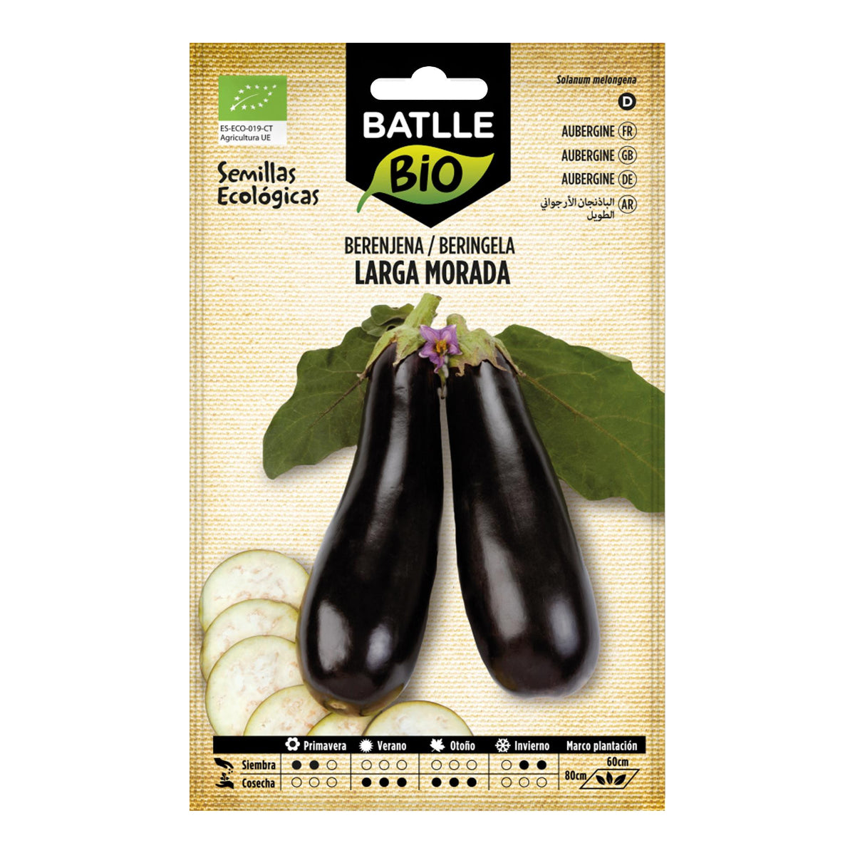 Biologische zaden van lange paarse aubergine Battle