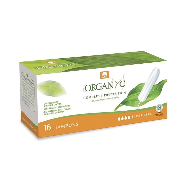 Tamponi Super Plus 100% cotone biologico senza applicatore Organyc 16 pz