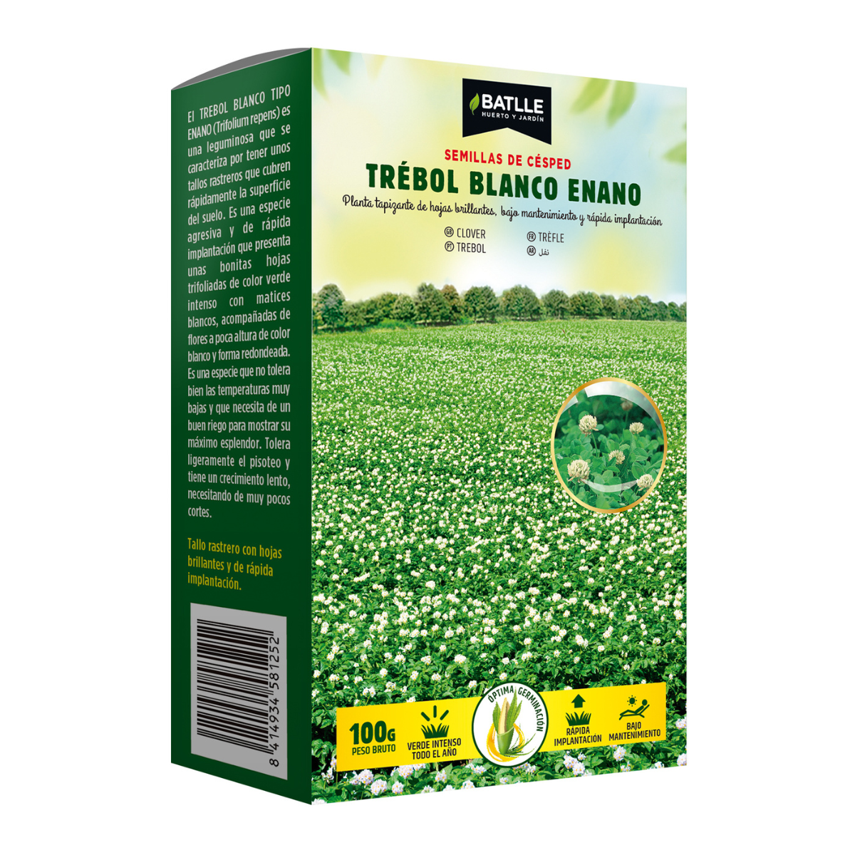 Semi di trifoglio nano bianco Repens Batlle 1 kg