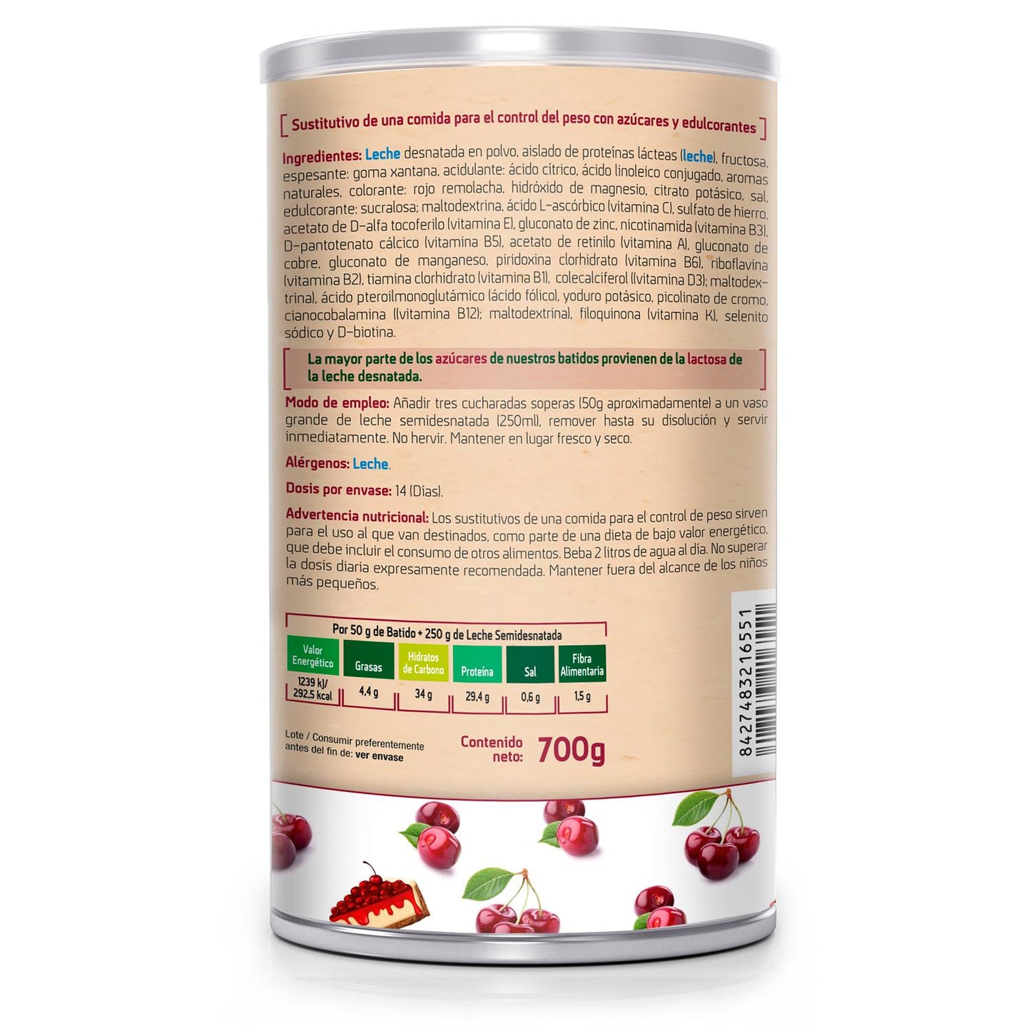 SOTYA Frullato saziante gusto cheesecake alla ciliegia 550 g