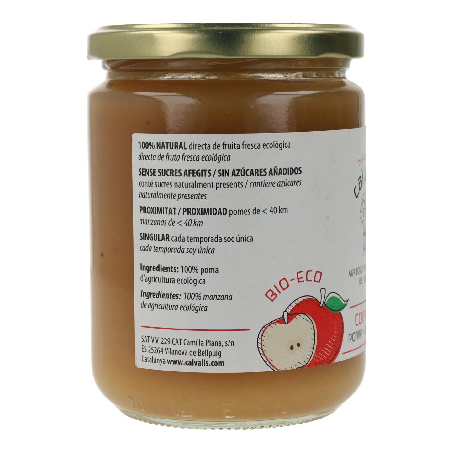 Cal Valls organic apple compote, 400 g