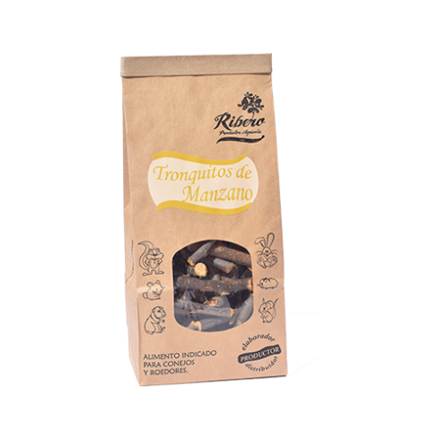 Bâtonnets de pommier snack pour lapins et rongeurs Ribero 100 g