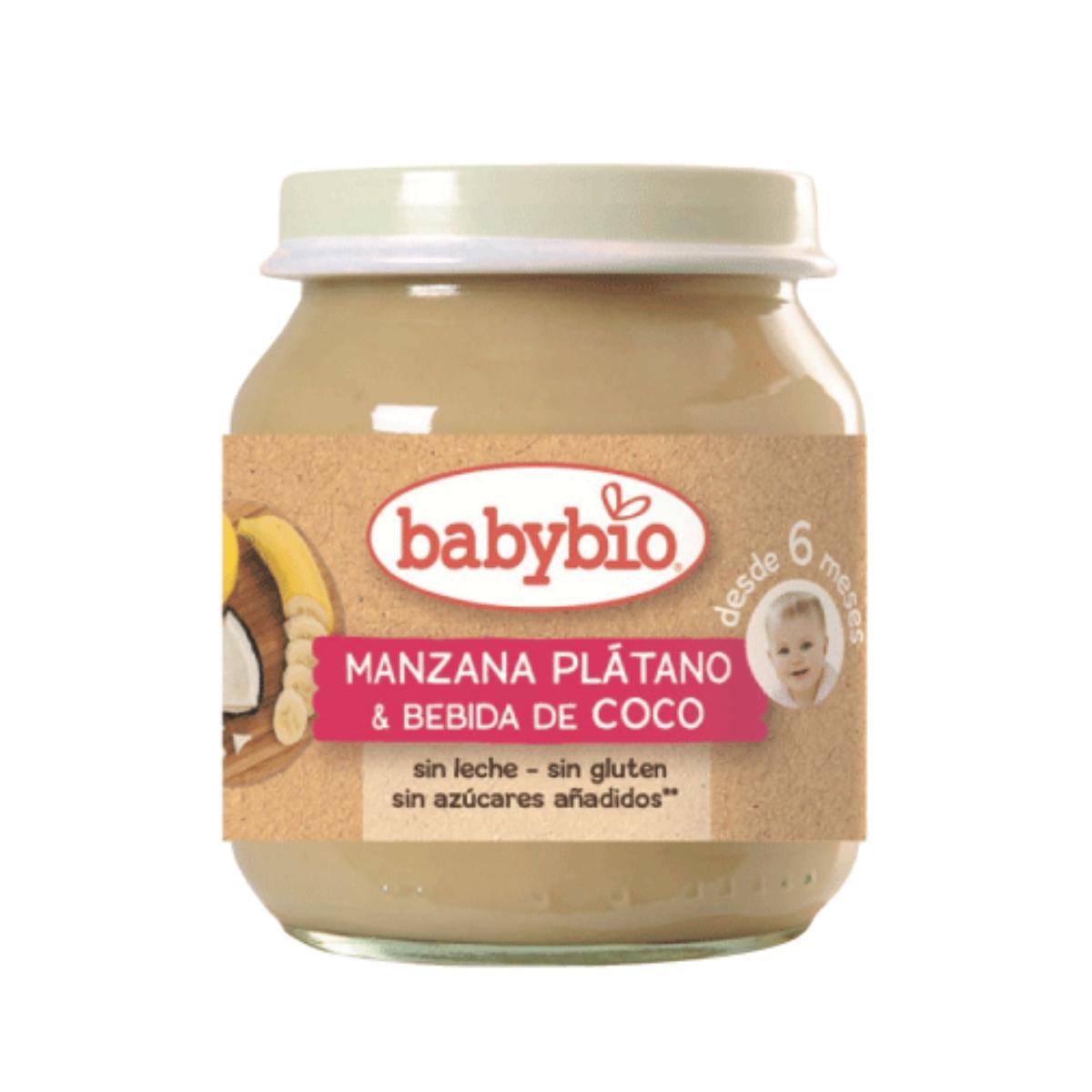 Glas Apfel, Banane und Kokosnussgetränk Babybio, 130 g, Babybio