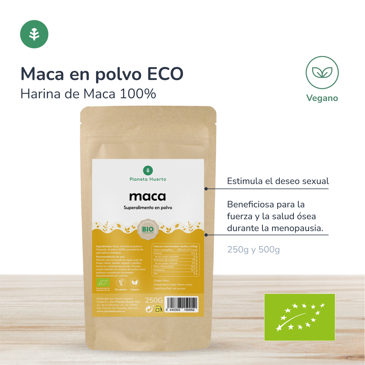 Macapoeder ECO Planeta Huerto 250g