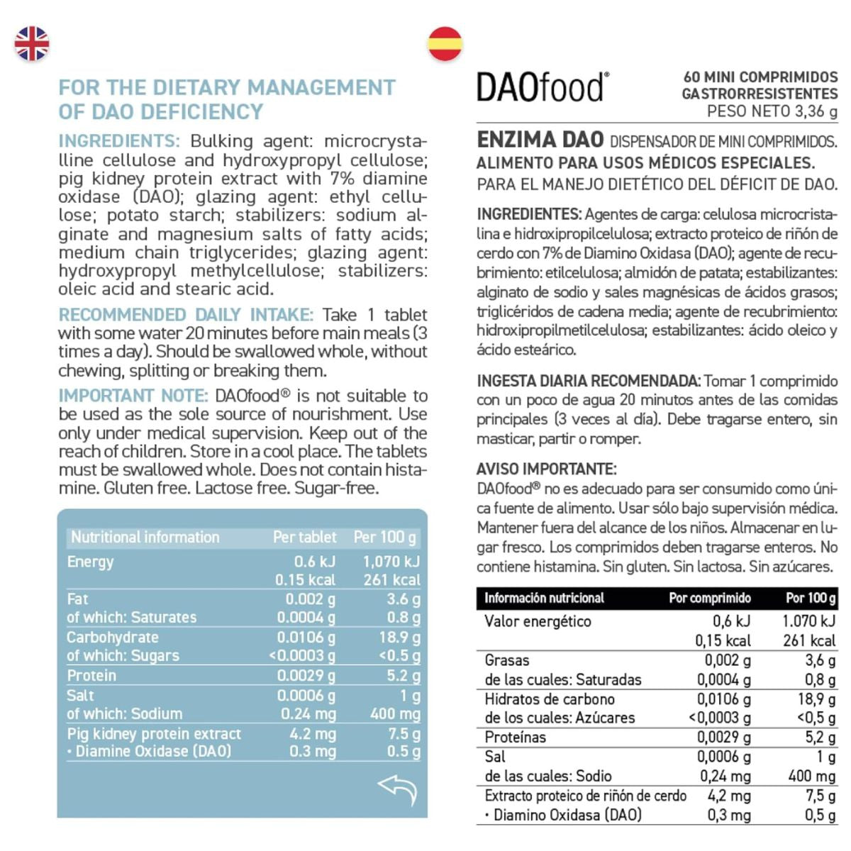 DAOfood® distributeur 60 mini-comprimés