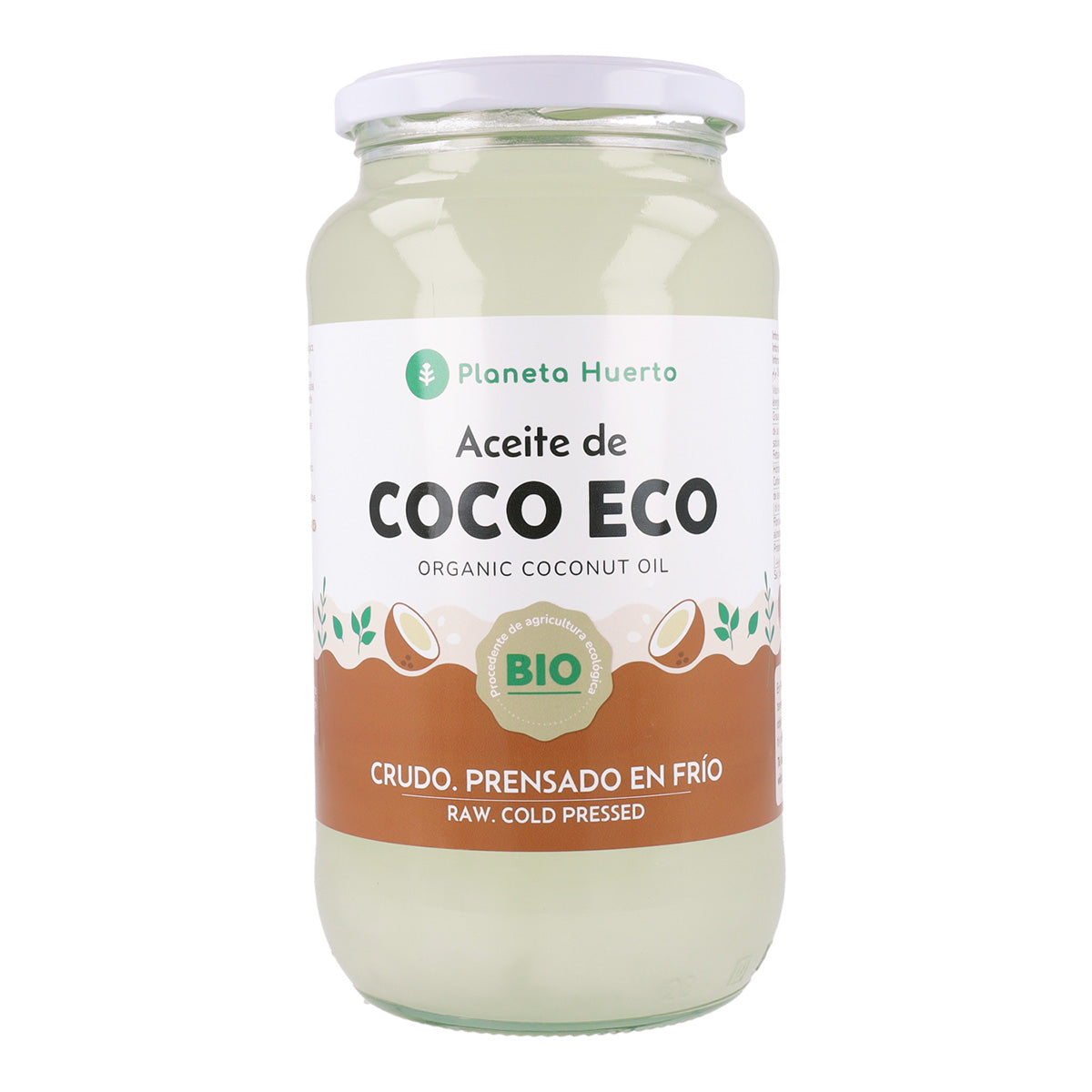 Förpackning 3x Jungfru kokosnötsolja ECO Planeta Huerto 1L