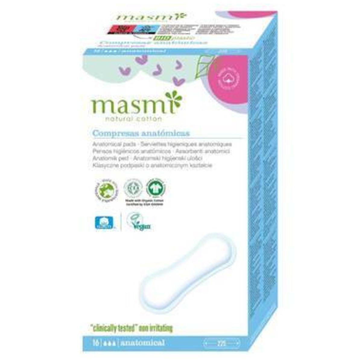 Anatomiska bindor 100 % bomull Masmi 16 st