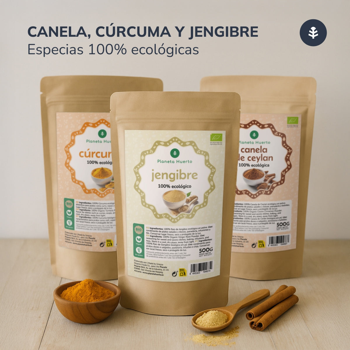 Curcuma en poudre ECO Planeta Huerto 500 g