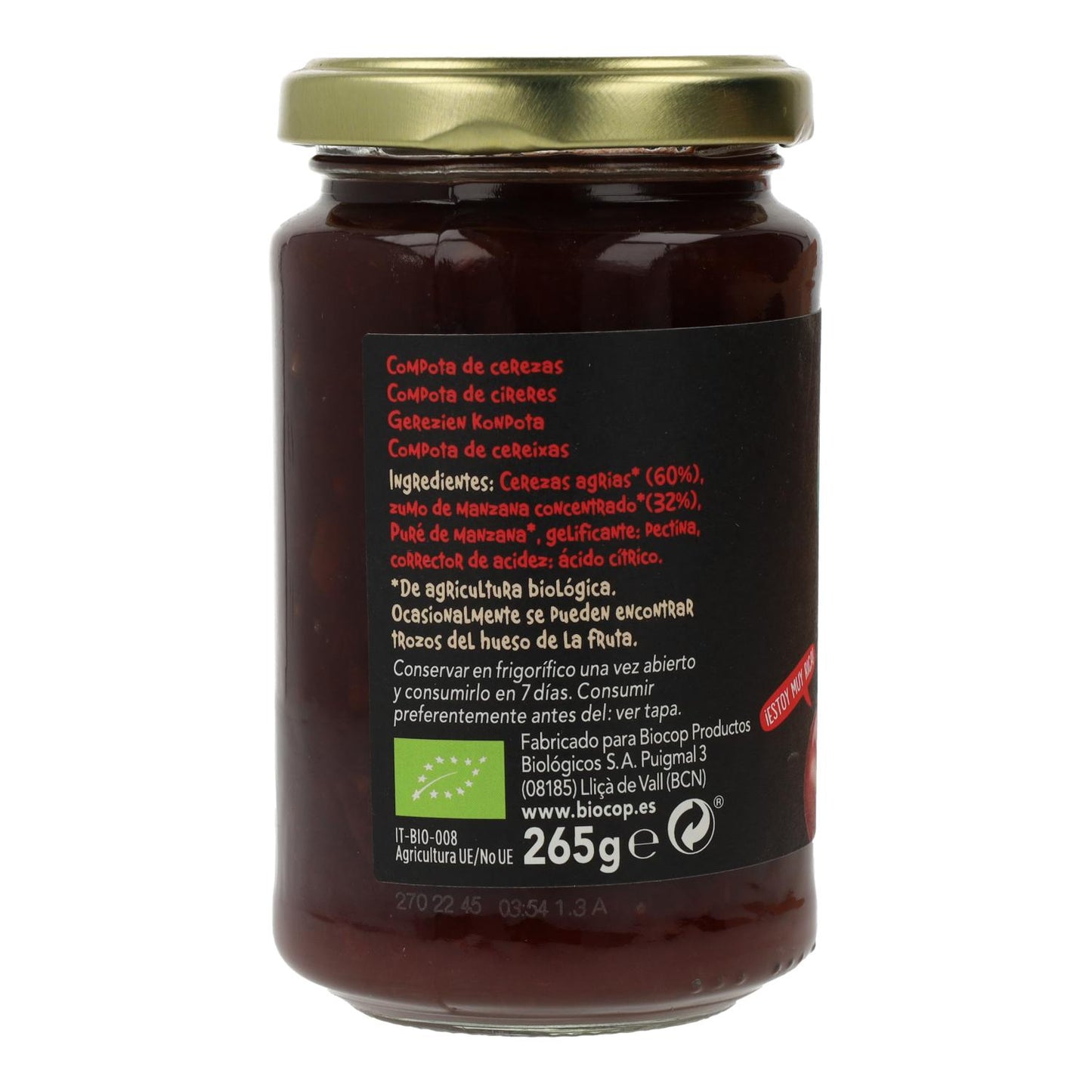 Biocop Organic Cherry Compote 265 g