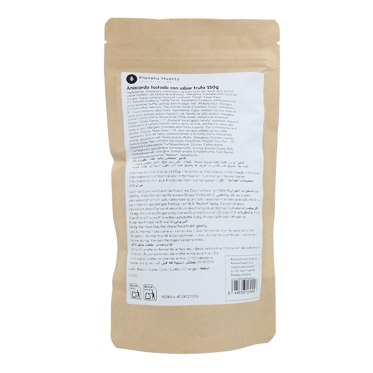 Rostade cashewnötter med tryffelsmak Planeta Huerto 250gr