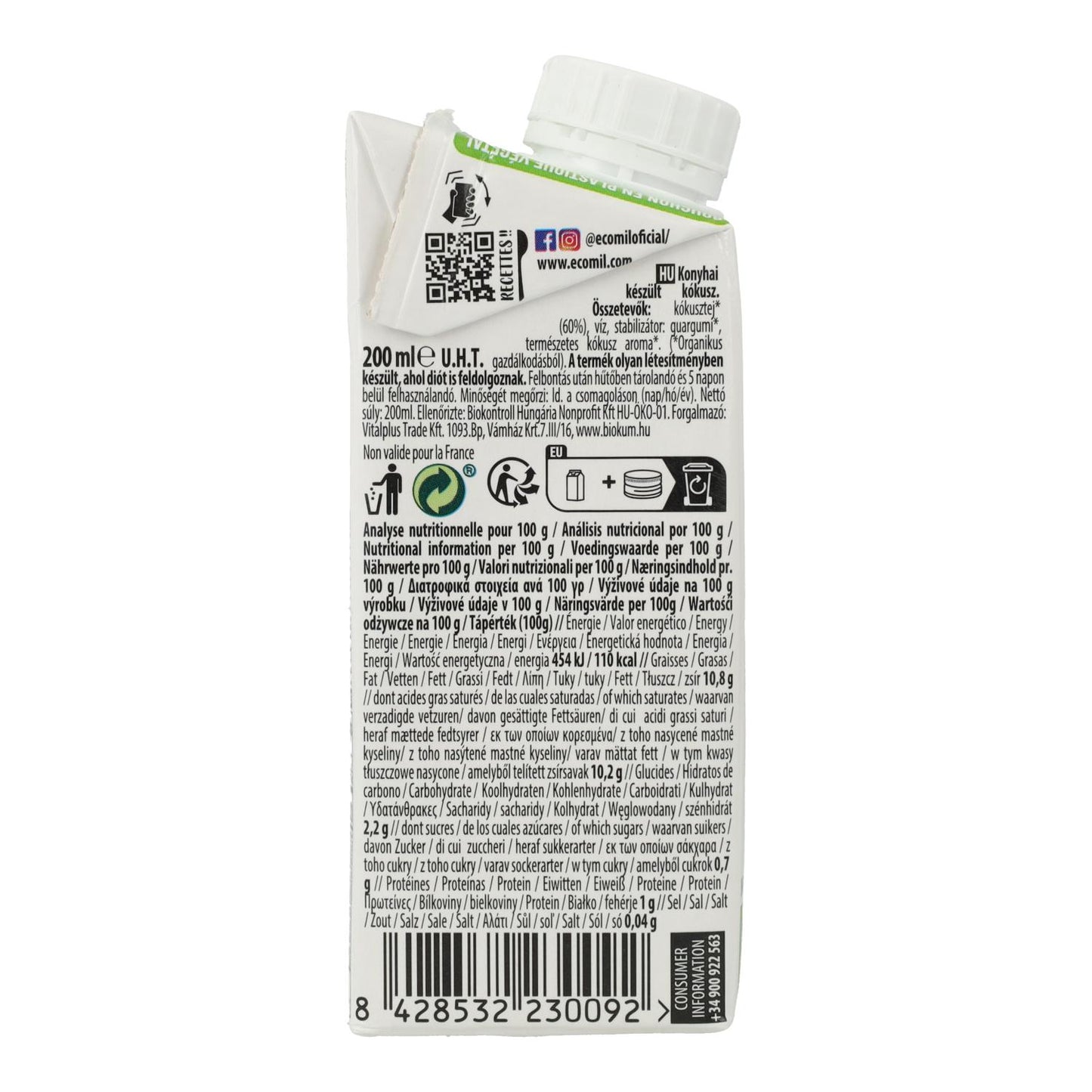 Coconut Milk Cuisine Ecomil 200 ml