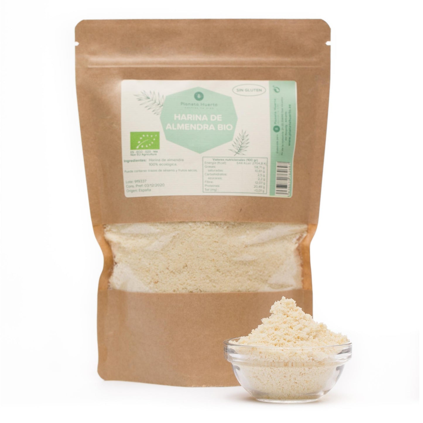 Glutenfritt mandelmjöl ECO Planeta Huerto 400gr