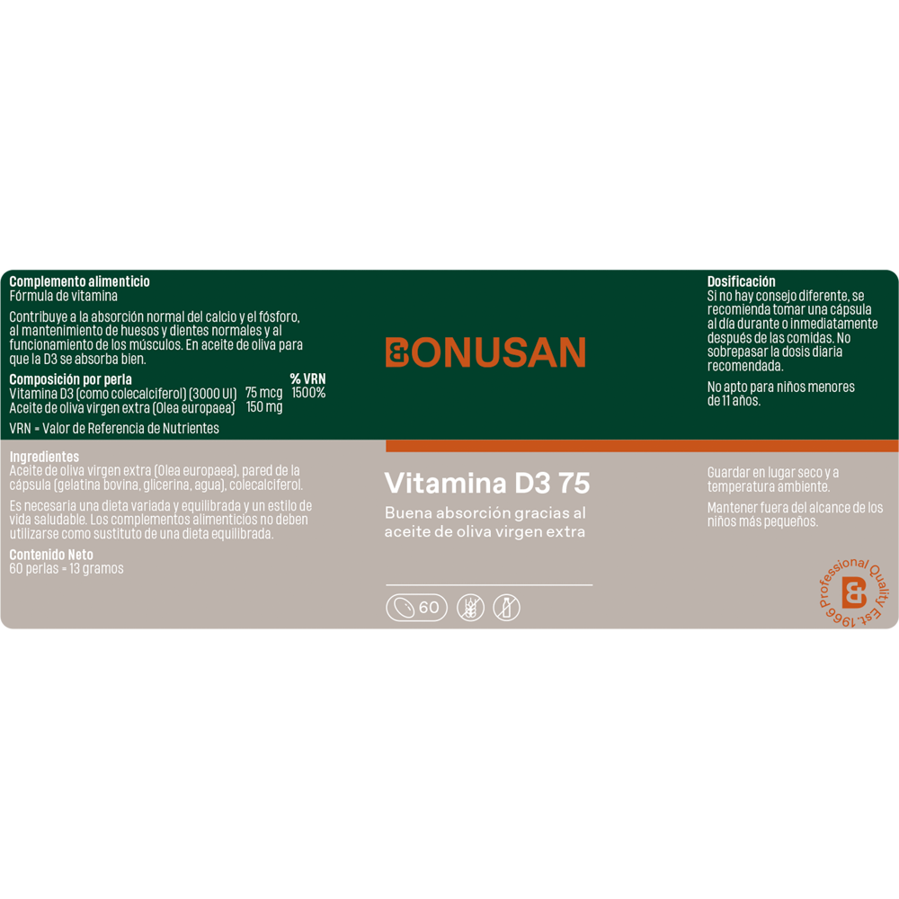 Vitamine D3 75 Bonusan 60 capsules