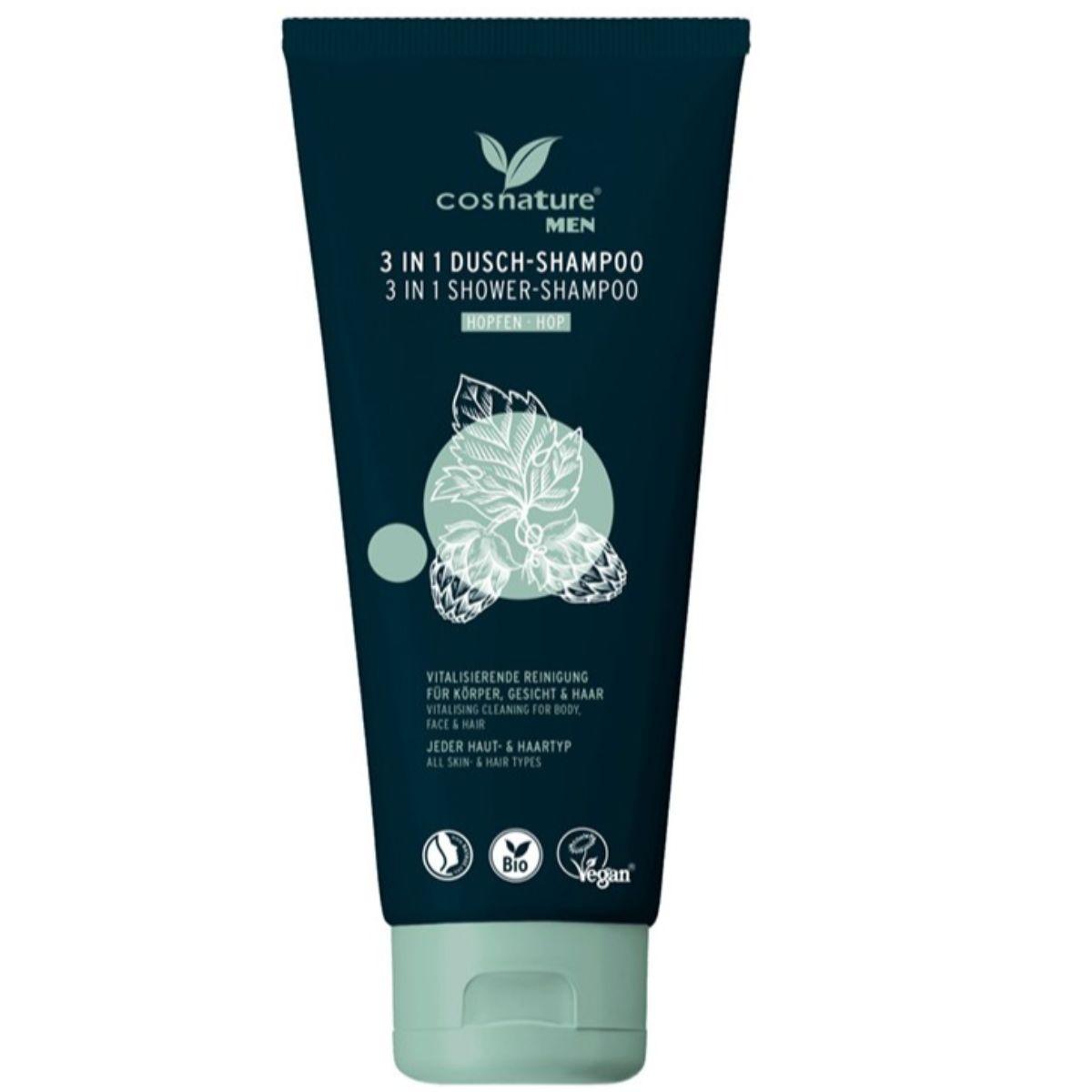 Gel doccia e shampoo 3 in 1 al luppolo per uomo Cosnature 200 ml