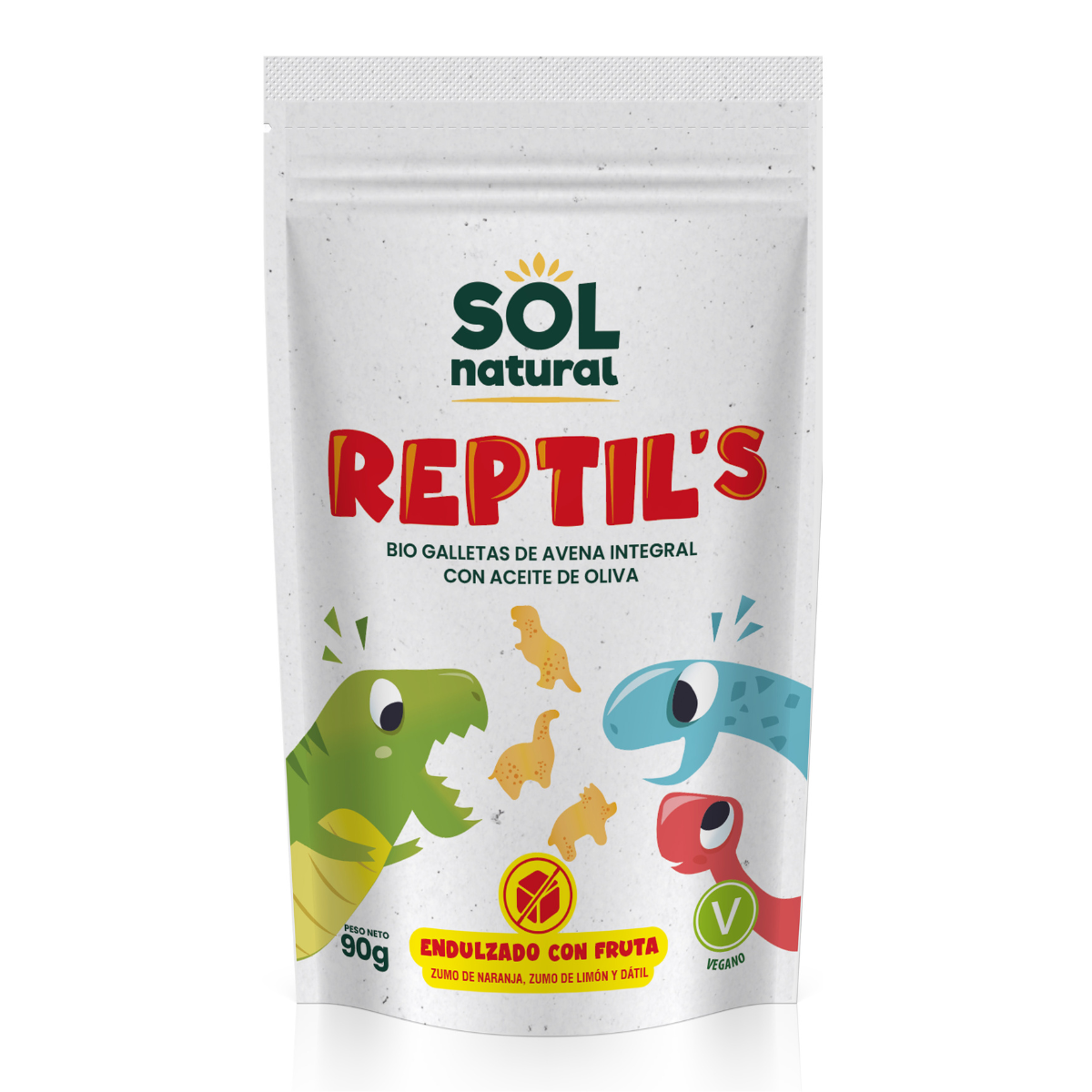 Lot de 2 paquets de biscuits bio à l'avoine et aux fruits Sol Natural pour enfants 90 g
