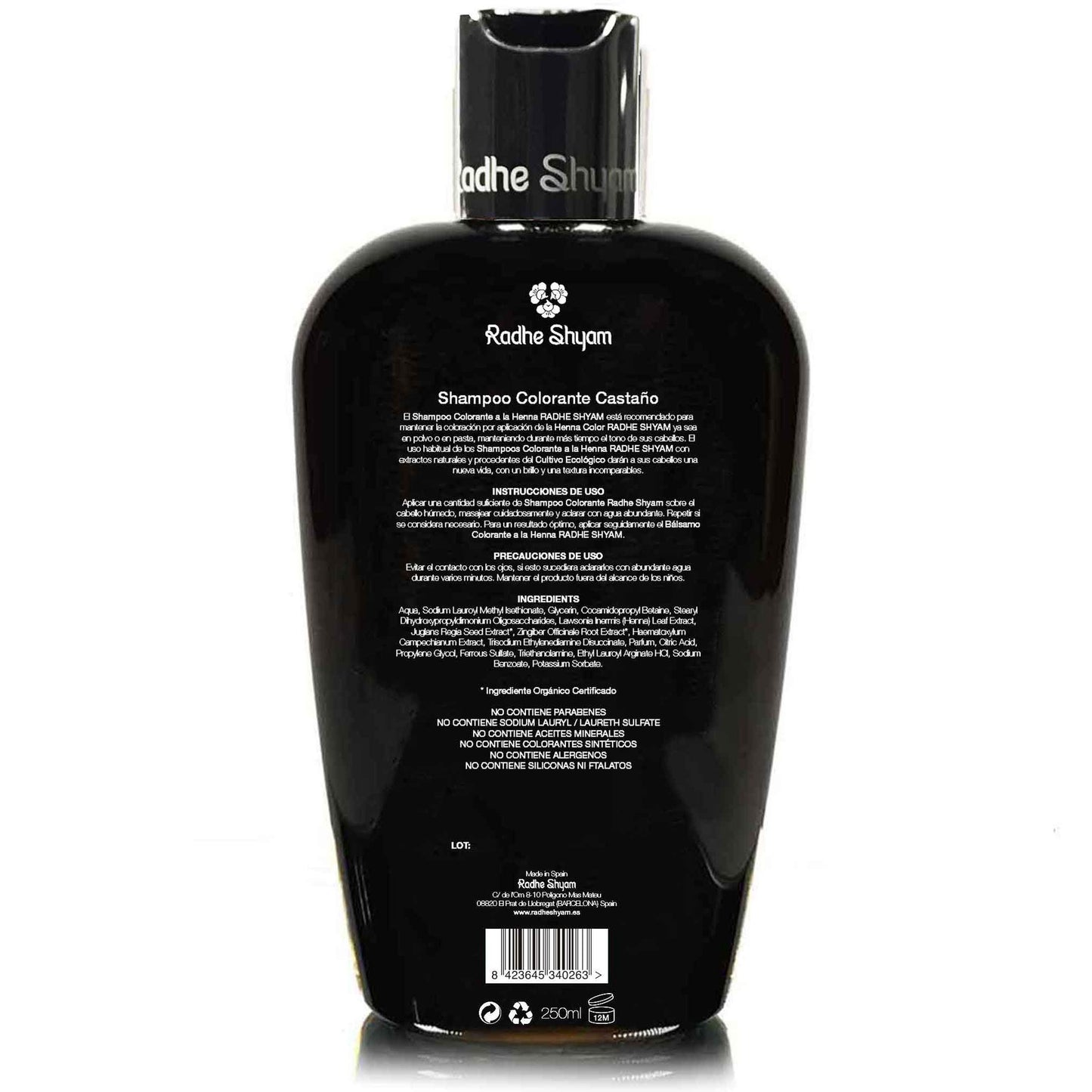 Shampooing colorant châtain au henné Radhe Shyam 250 ml