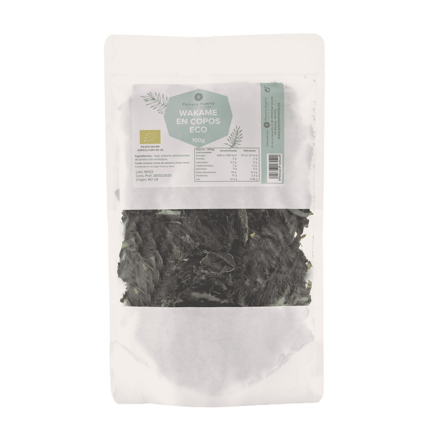 Płatki wodorostów Wakame ECO Planeta Huerto 100 g