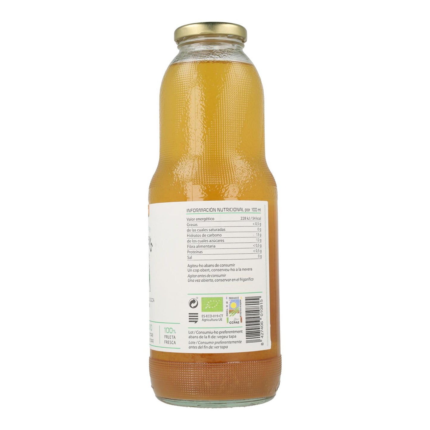 Jus de pomme non filtré ECO Cal Valls, 1 L