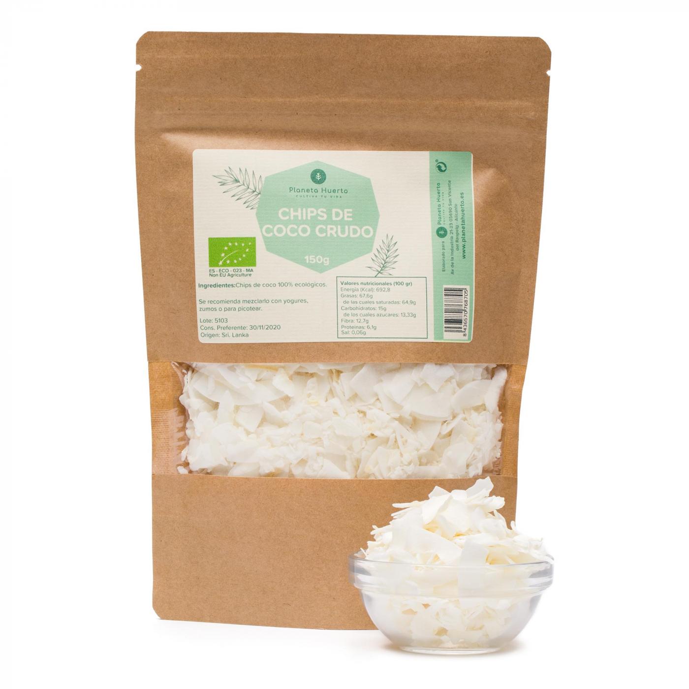 Opakowanie 2x Chipsy kokosowe bez cukru ECO Planeta Huerto 150 g